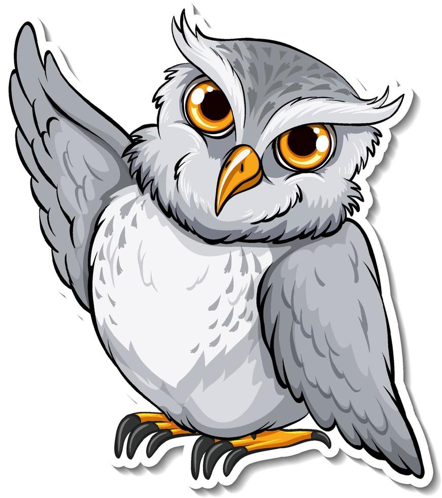 autocollant de dessin animé animal oiseau hibou vecteur