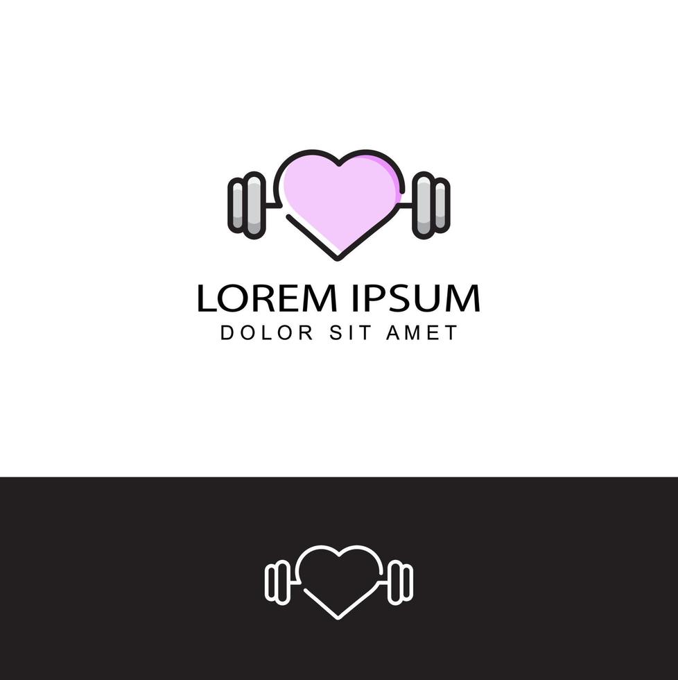 vecteur de conception de modèle de logo de coeur de remise en forme