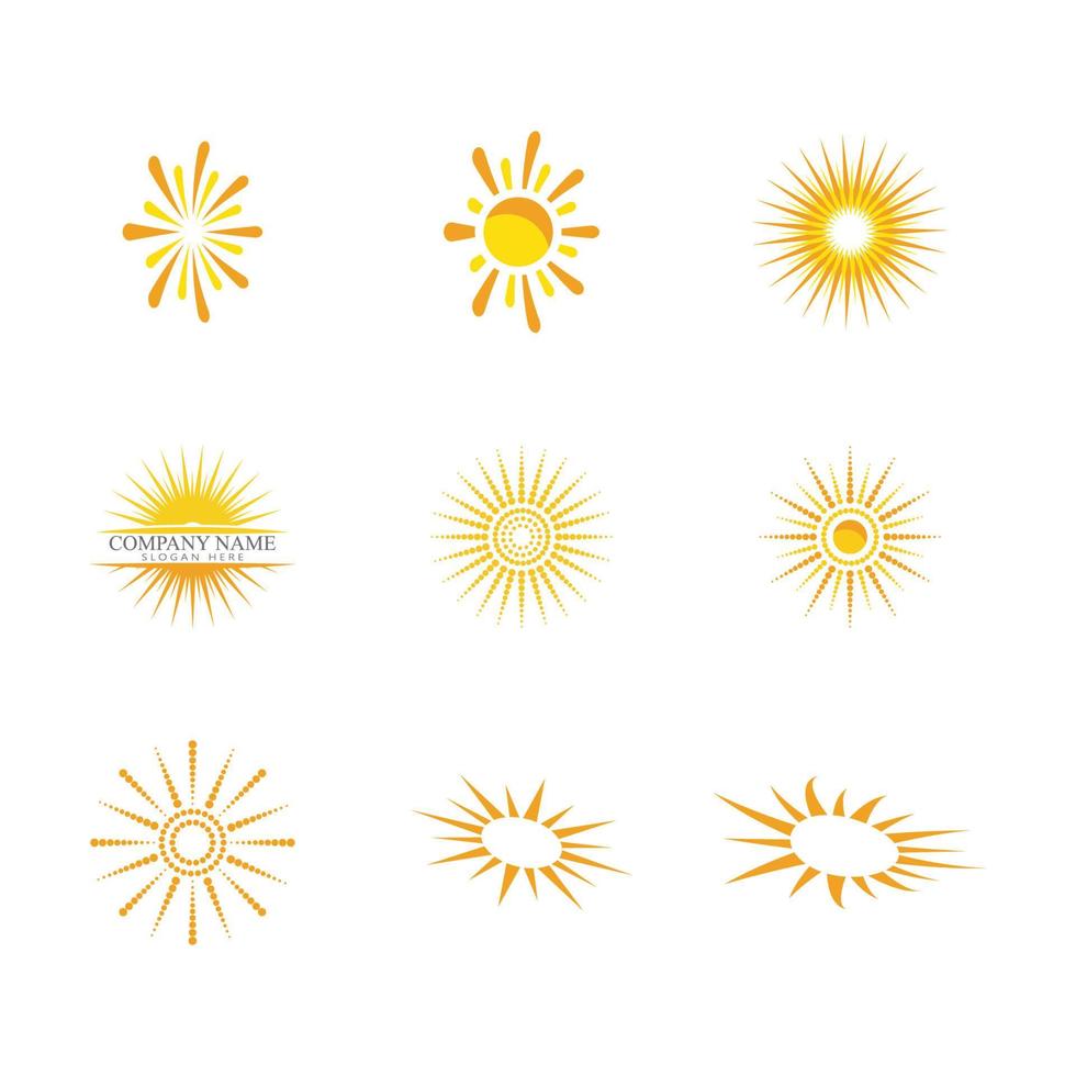 conception de modèle de logo soleil vector illustration icône