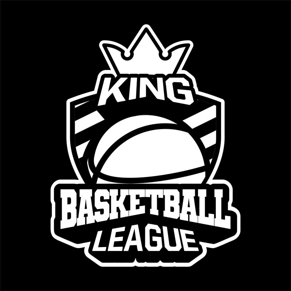 insigne ou signe ou emblème du roi de la ligue de basket-ball dans un style professionnel moderne pour l'équipe et l'événement du logo vecteur