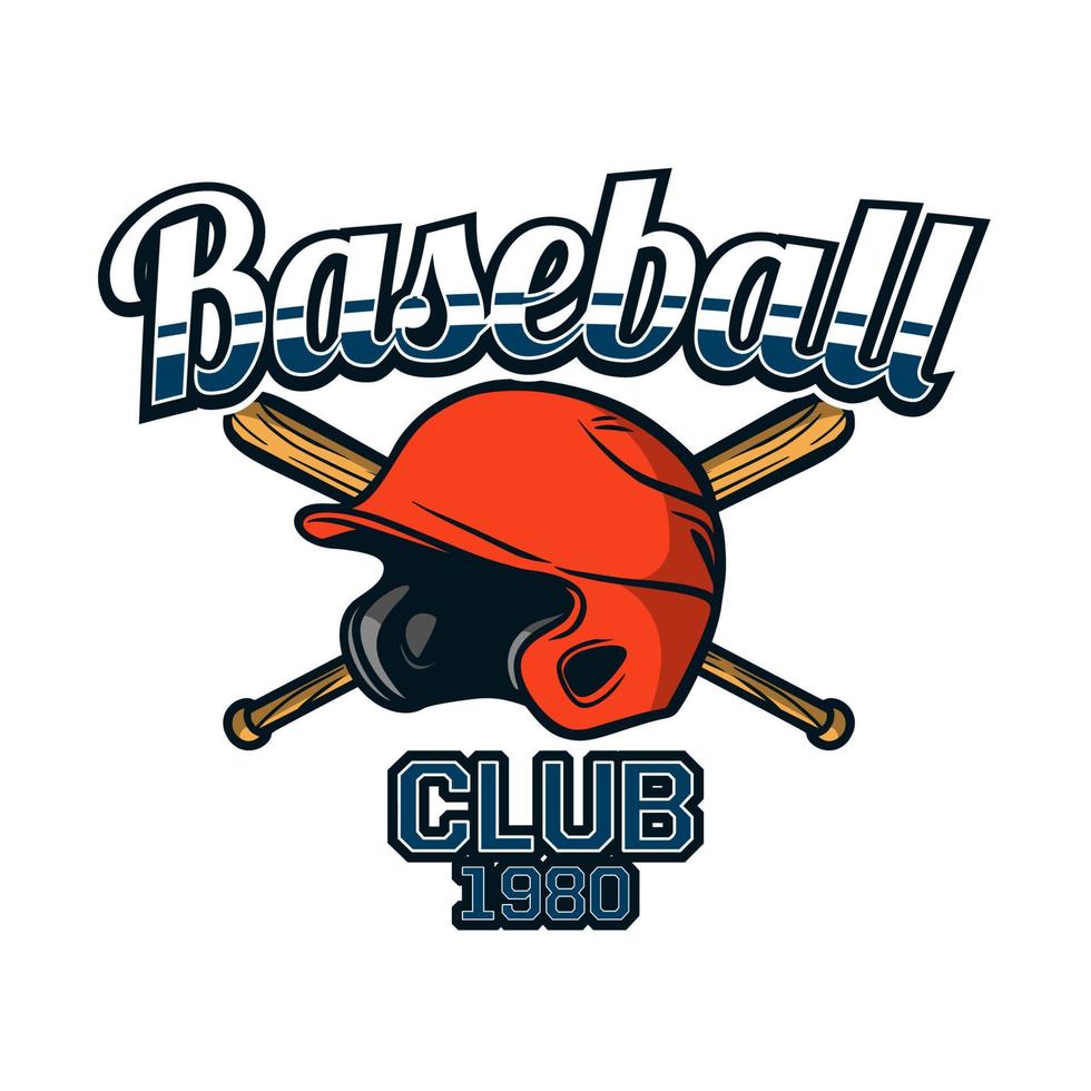 baseball badge logo emblème modèle équipe club 1980 vecteur
