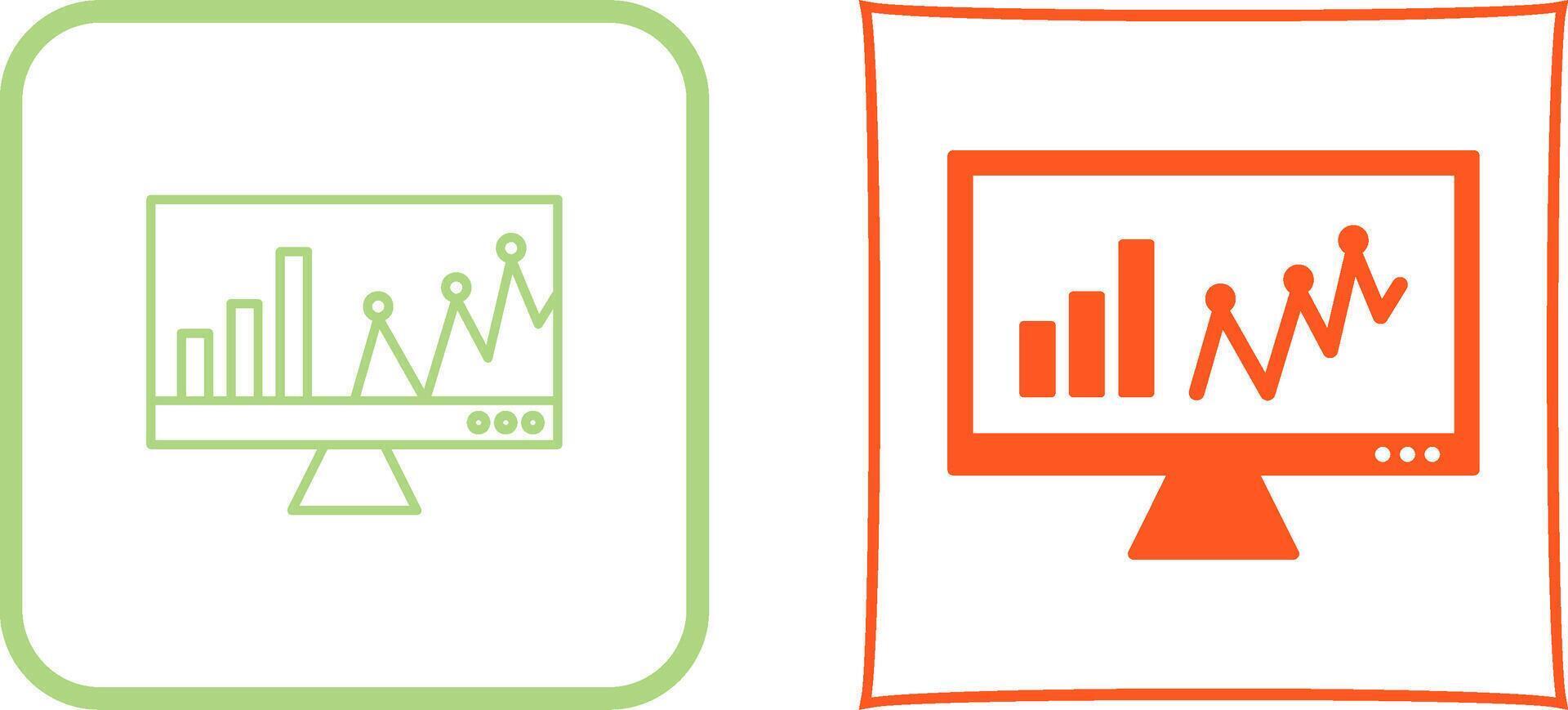 en ligne Statistiques icône conception vecteur