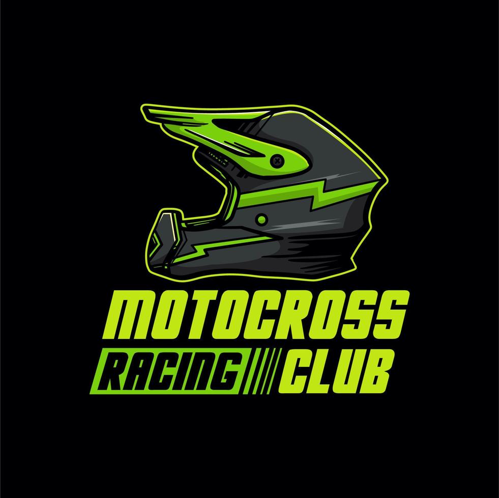 motocross racing club design logo t shirt marchandise illustration vecteur casque