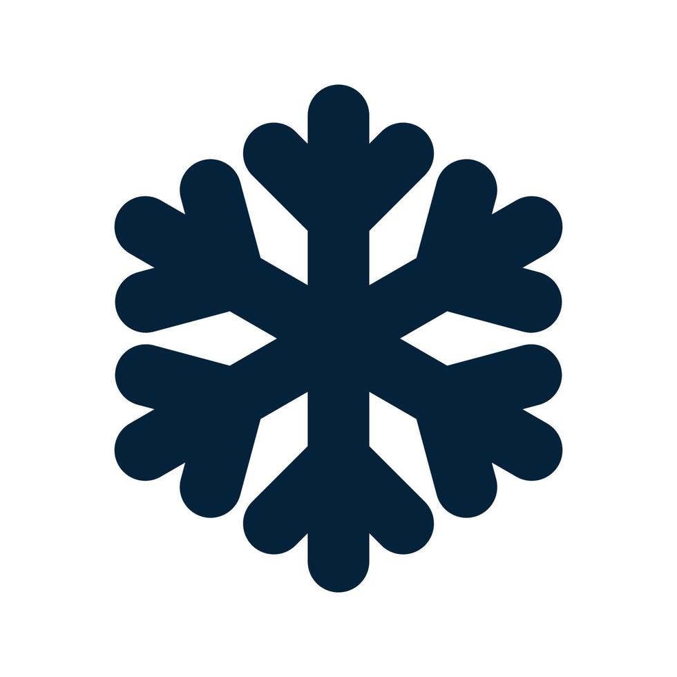 silhouette de flocon de neige. symbole traditionnel de noël et d'hiver pour le logo, le web, l'impression, l'autocollant, l'emblème, la conception et la décoration de cartes de voeux et d'invitation vecteur