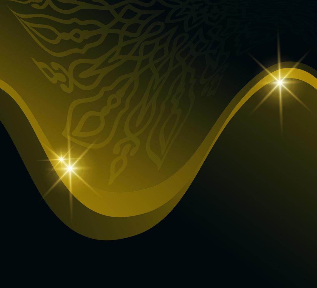 fond de ligne d'or, effet de lumière 3d, ornement de mandala, look de luxe, illustrateur de vecteur