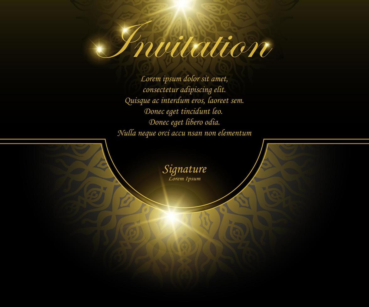 invitation de fond de mandala de luxe vecteur