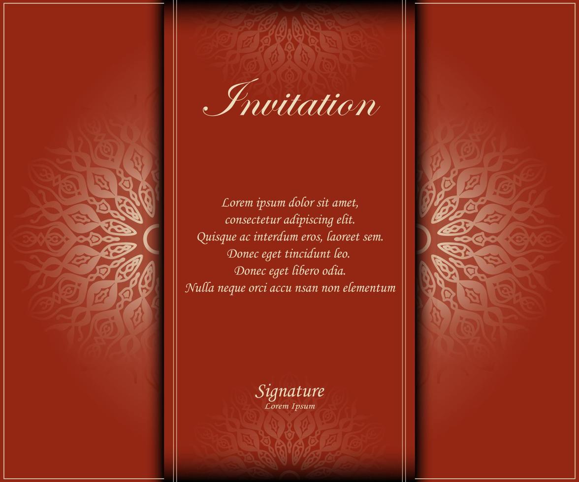 invitation de fond de mandala classique vecteur