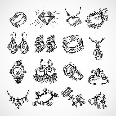 Ensemble d&#39;icônes de bijoux vecteur