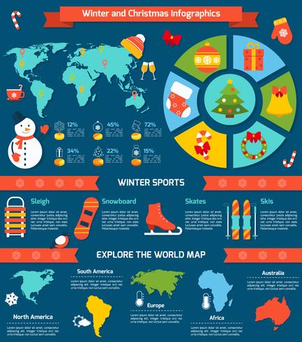 Infographie d&#39;hiver et de Noël vecteur