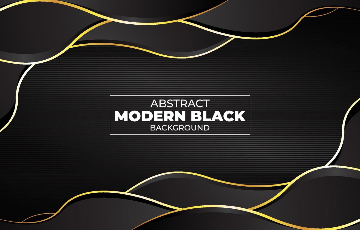 vague moderne abstraite noire noire avec fond de rayures dorées vecteur
