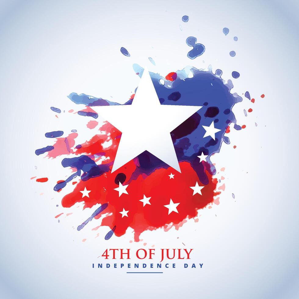 abstrait aquarelle américain drapeau pour 4e de juillet vecteur