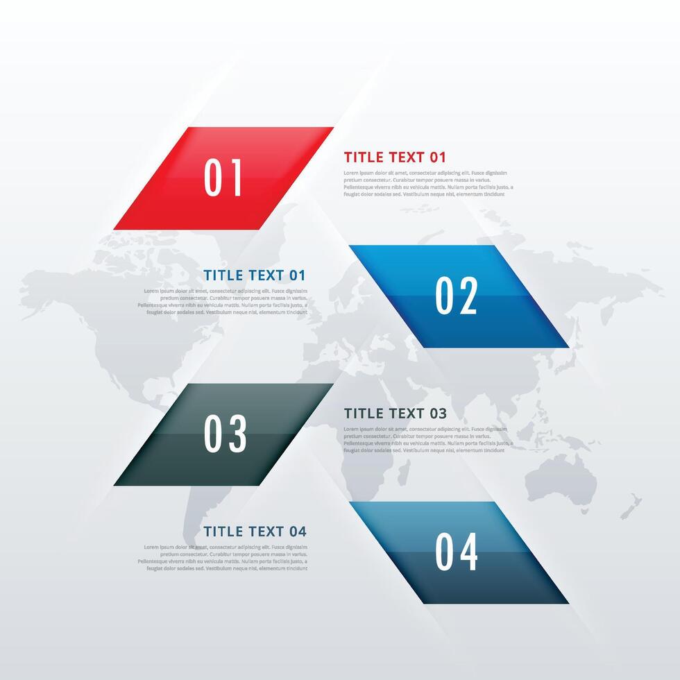 moderne quatre pas affaires infographie modèle, pouvez être utilisé pour présentation, la toile ou flux de travail diagramme disposition vecteur