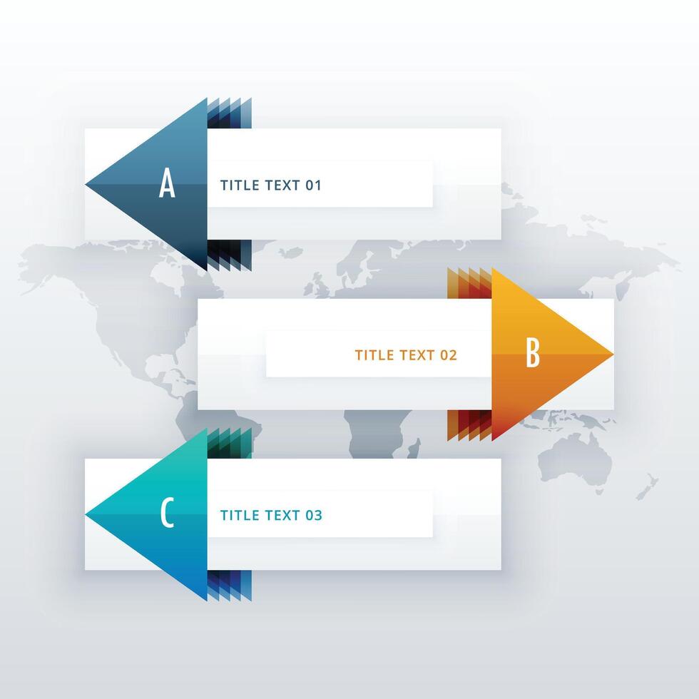 moderne infographie pour 3 les options avec flèche, pouvez être utilisé dans présentation ou affaires flux de travail disposition vecteur