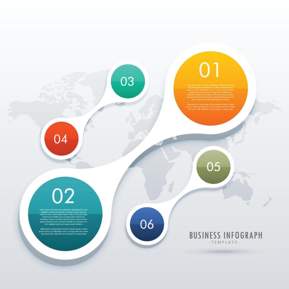 Créatif cinq pas infographie dans circulaire style de liaison avec l'un l'autre pour votre présentation ou flux de travail disposition diagrammes vecteur