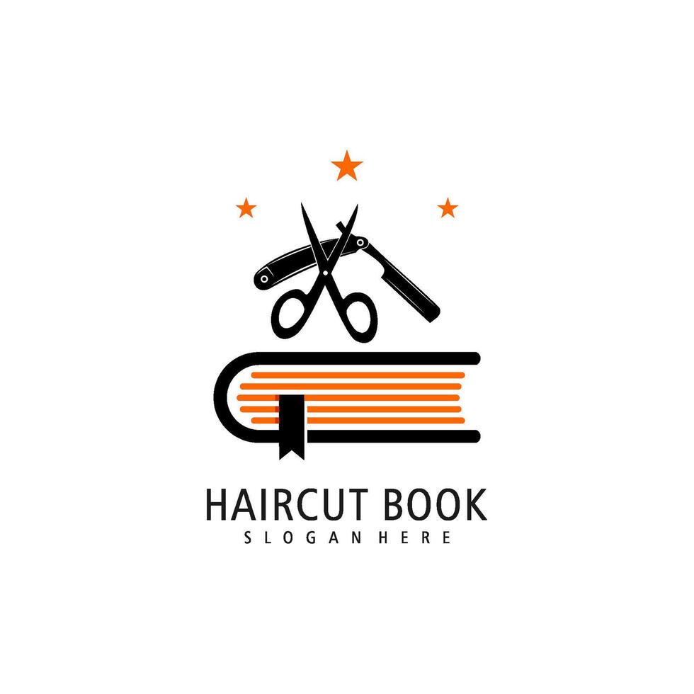 livre salon de coiffure logo symbole illustration conception vecteur