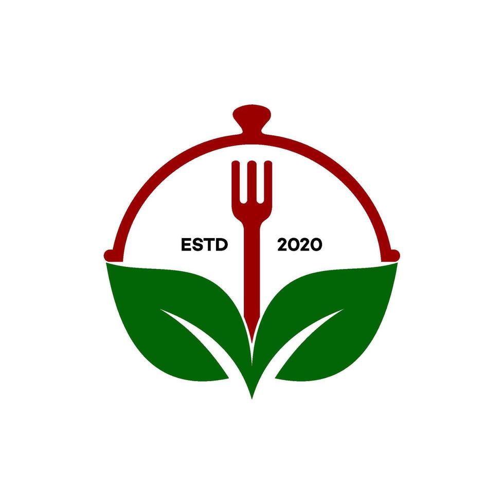 végétalien nourriture logo illustration conception vecteur
