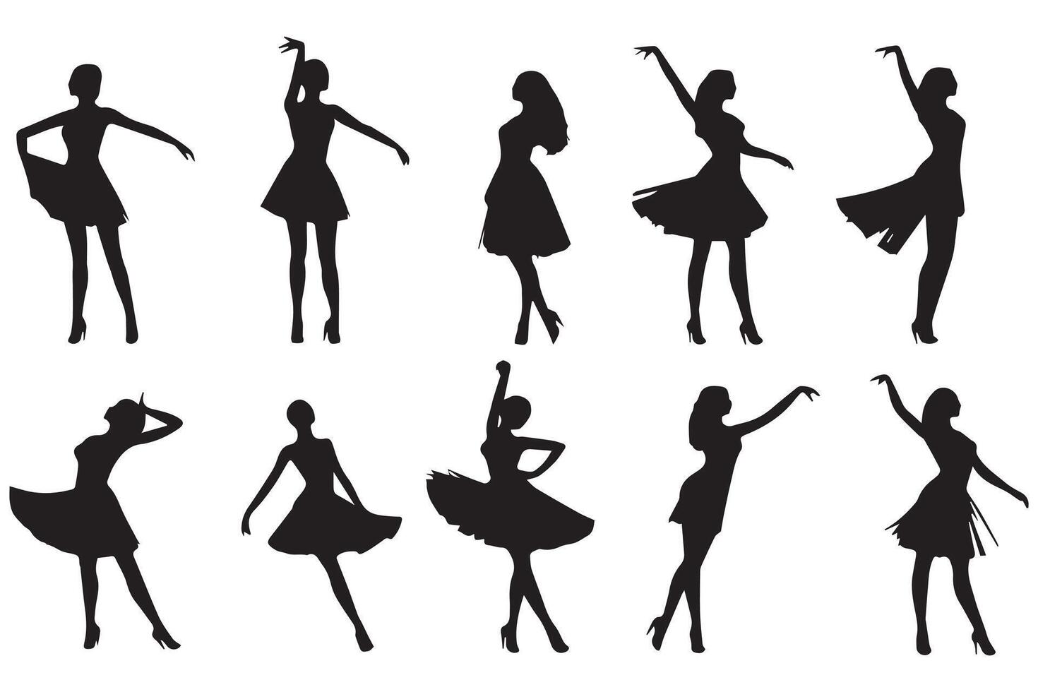 ballerine silhouette danseurs isolé sur blanc Contexte. femelle ballet danseurs vecteur