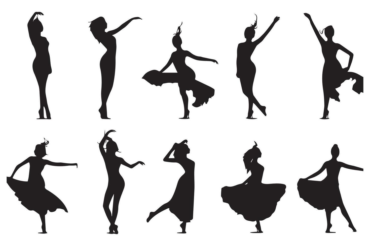 ensemble de Danseur silhouette conception vecteur