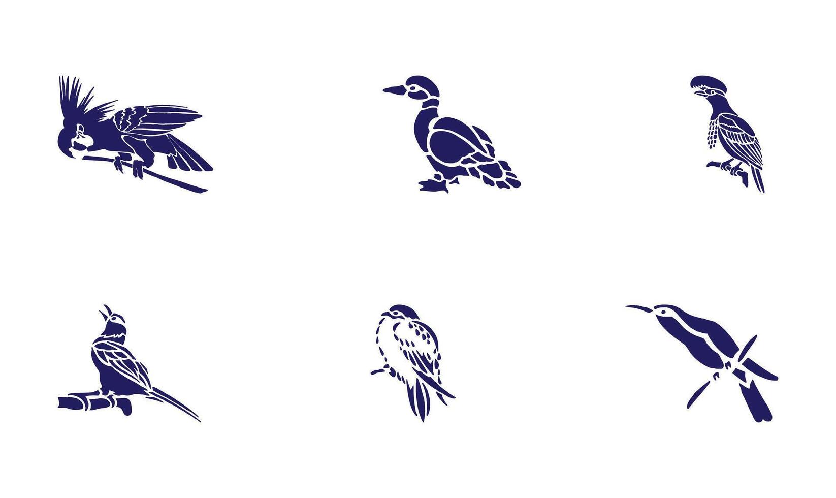 des oiseaux vecteurs icône ensemble vecteur