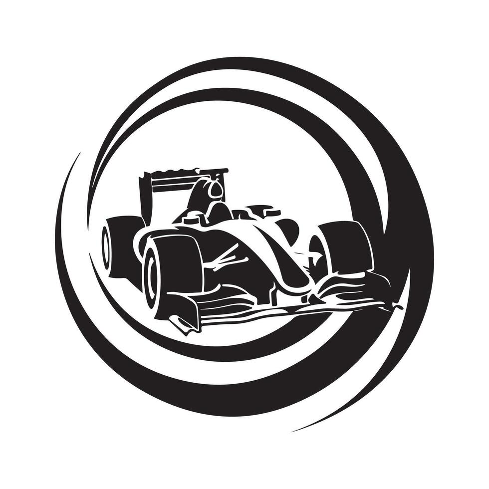 formule un courses voiture logo isolé sur blanc Contexte Stock image vecteur