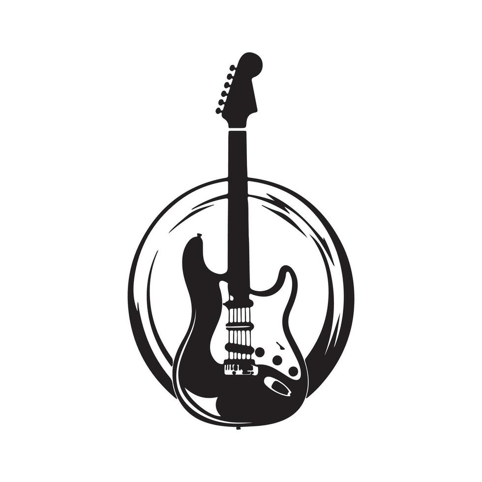 électrique guitare logo conception isolé sur blanc vecteur