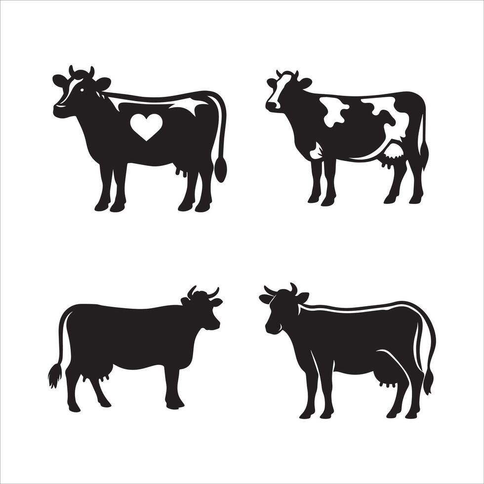 vache silhouette icône graphique logo conception vecteur