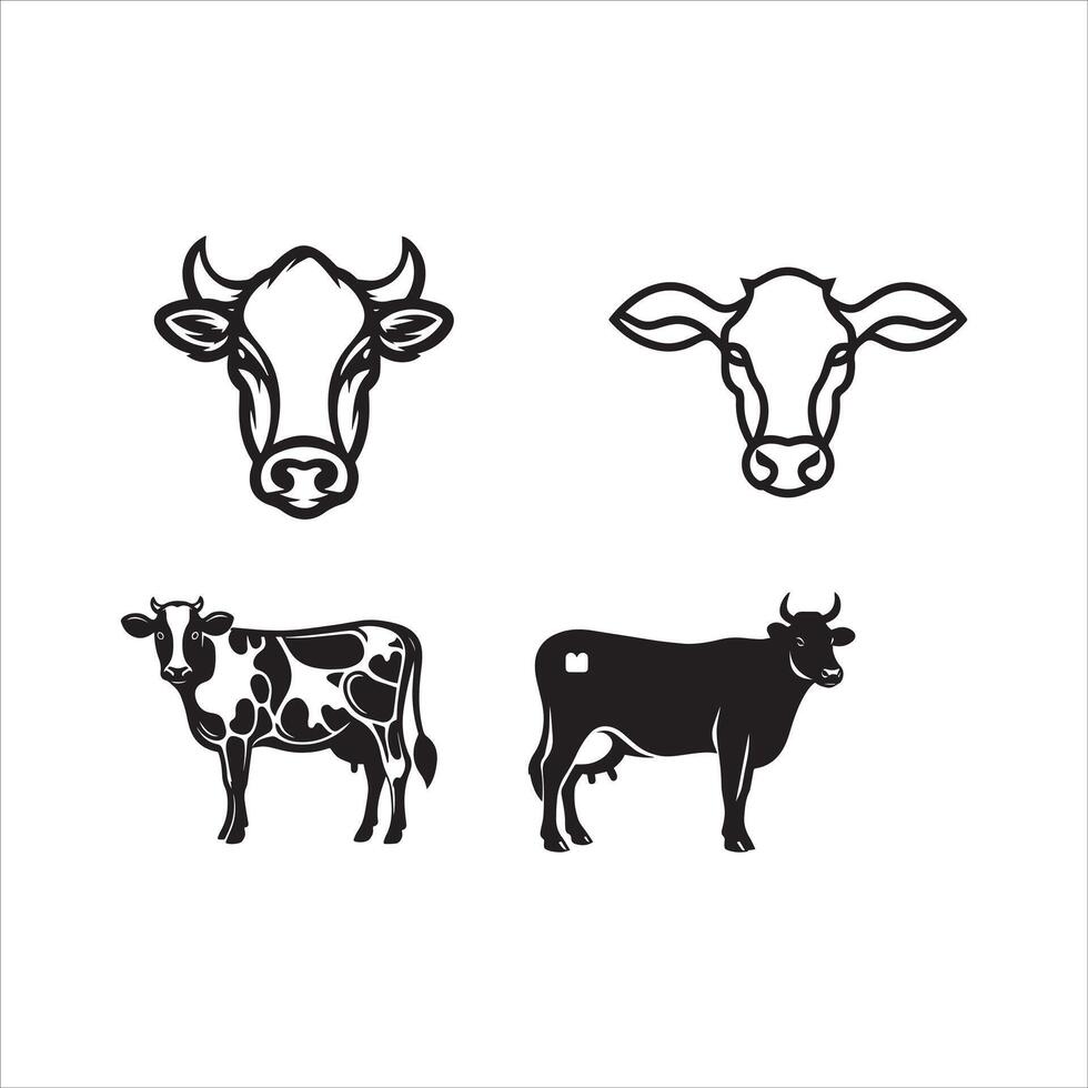 vache silhouette icône graphique logo conception vecteur