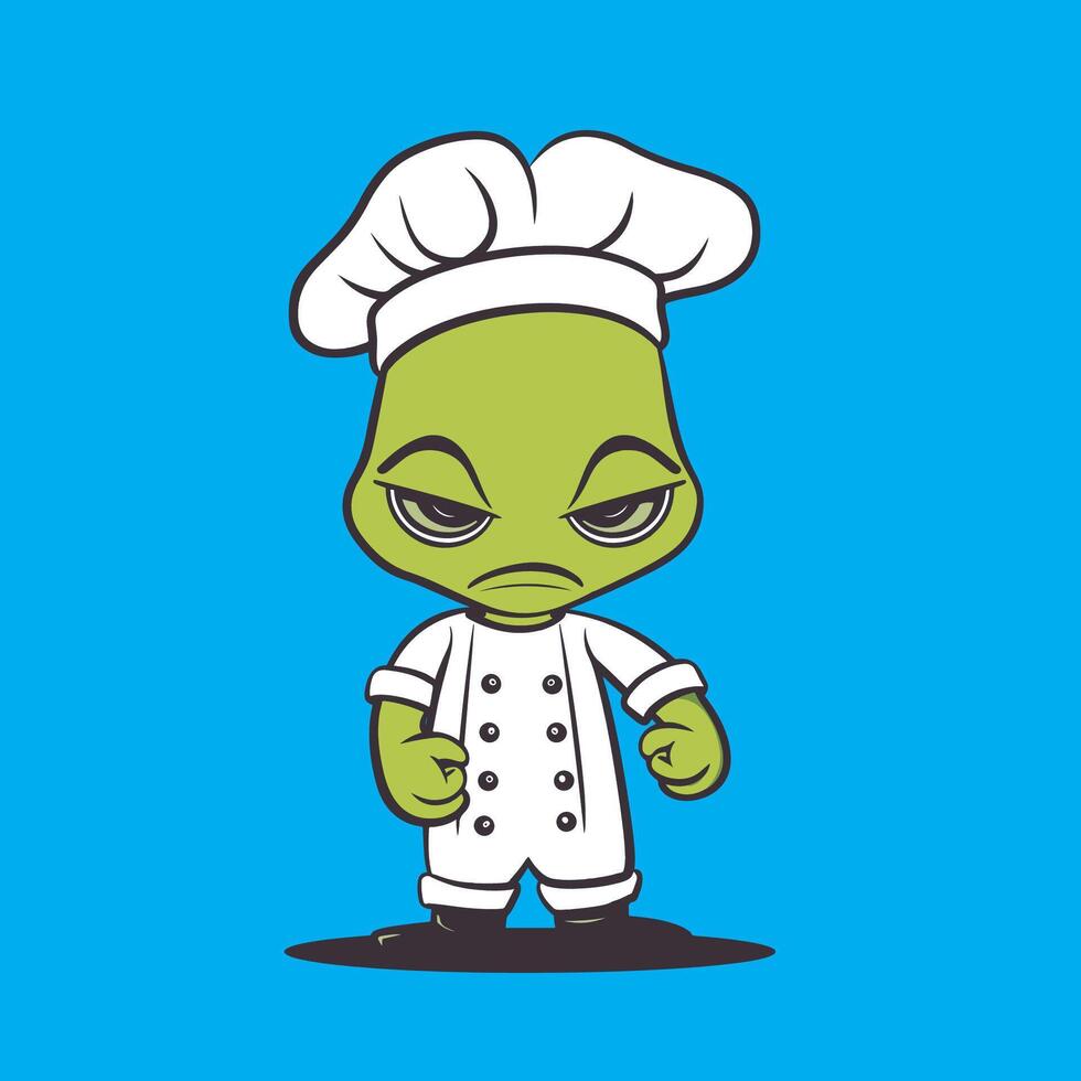 extraterrestre logo - une mignonne en colère chef extraterrestre plat icône illustration vecteur