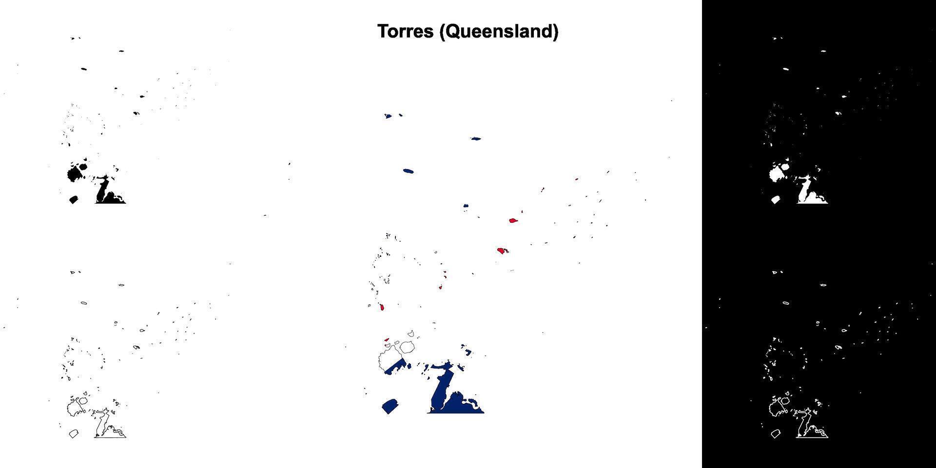 Torres, Queensland contour carte ensemble vecteur