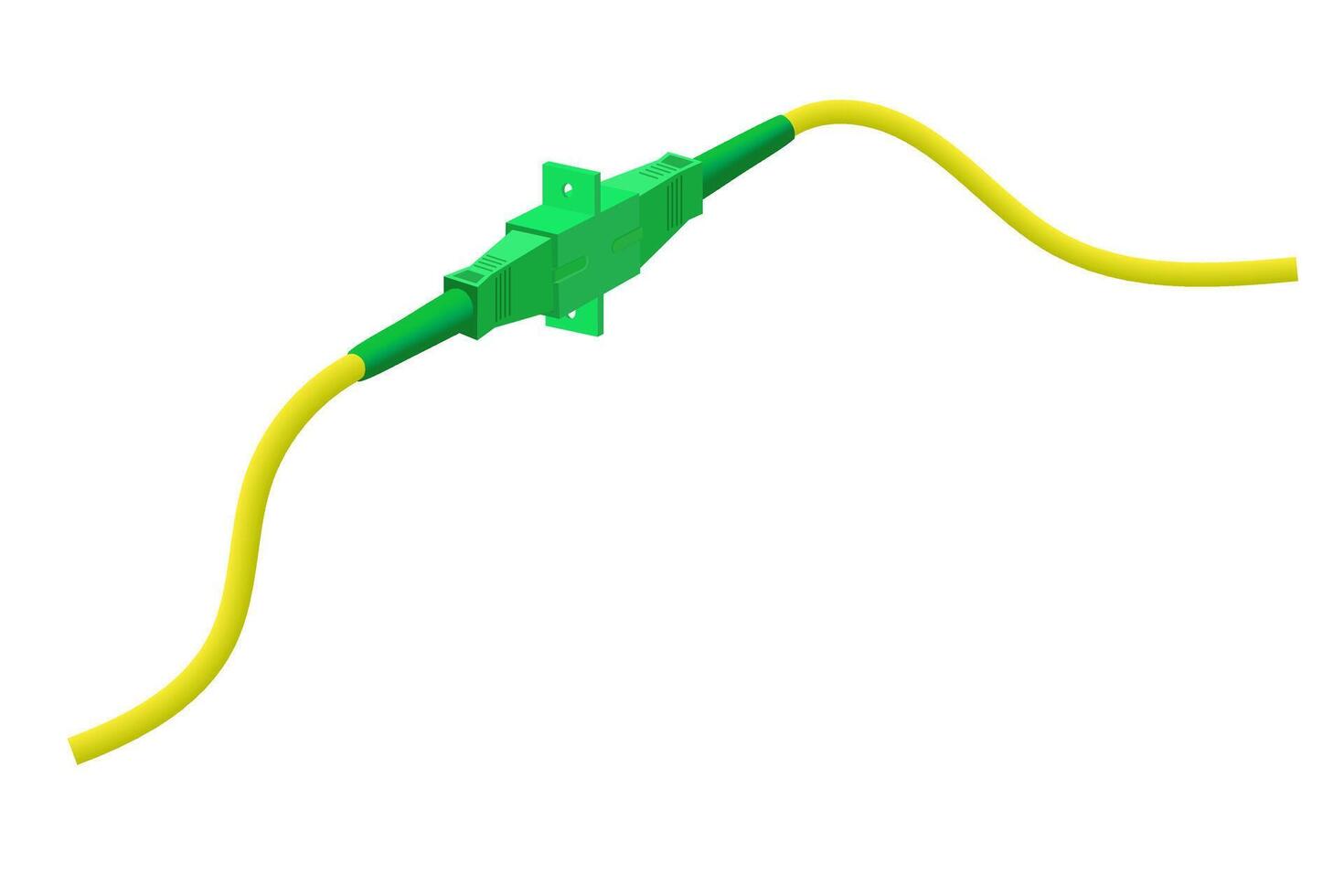 optique fibre câble avec sc apc connecteur et sc simplex adaptateur. vecteur