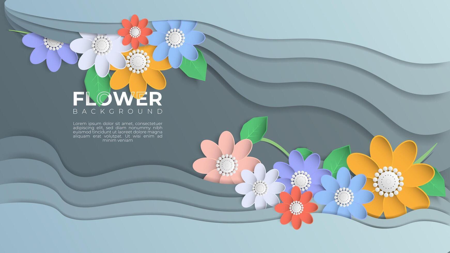 coloré papier coupé fleur Contexte vecteur