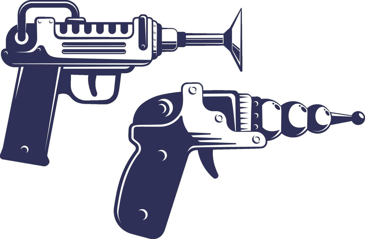 extraterrestre blaster pistolet - phaseur espace arme dans rétro style. illustration. vecteur