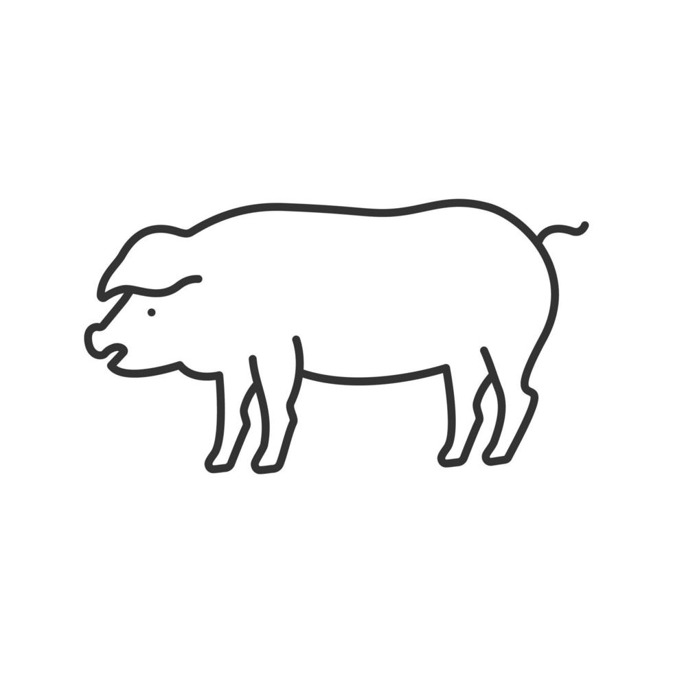 icône linéaire de cochon. l'élevage. agriculture. illustration de la ligne mince. symbole de contour. dessin de contour isolé de vecteur