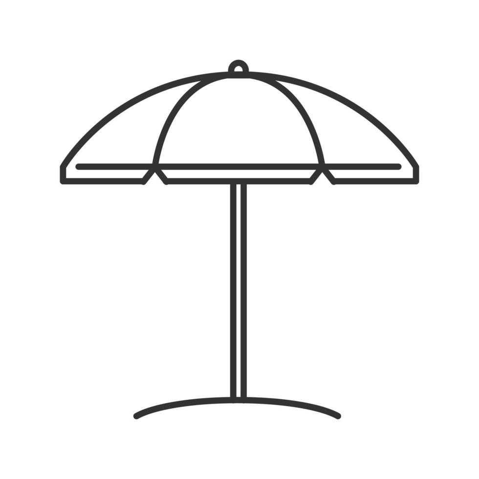 icône linéaire de parasol de plage. illustration de la ligne mince. protection solaire. parasol. symbole de contour. dessin de contour isolé de vecteur