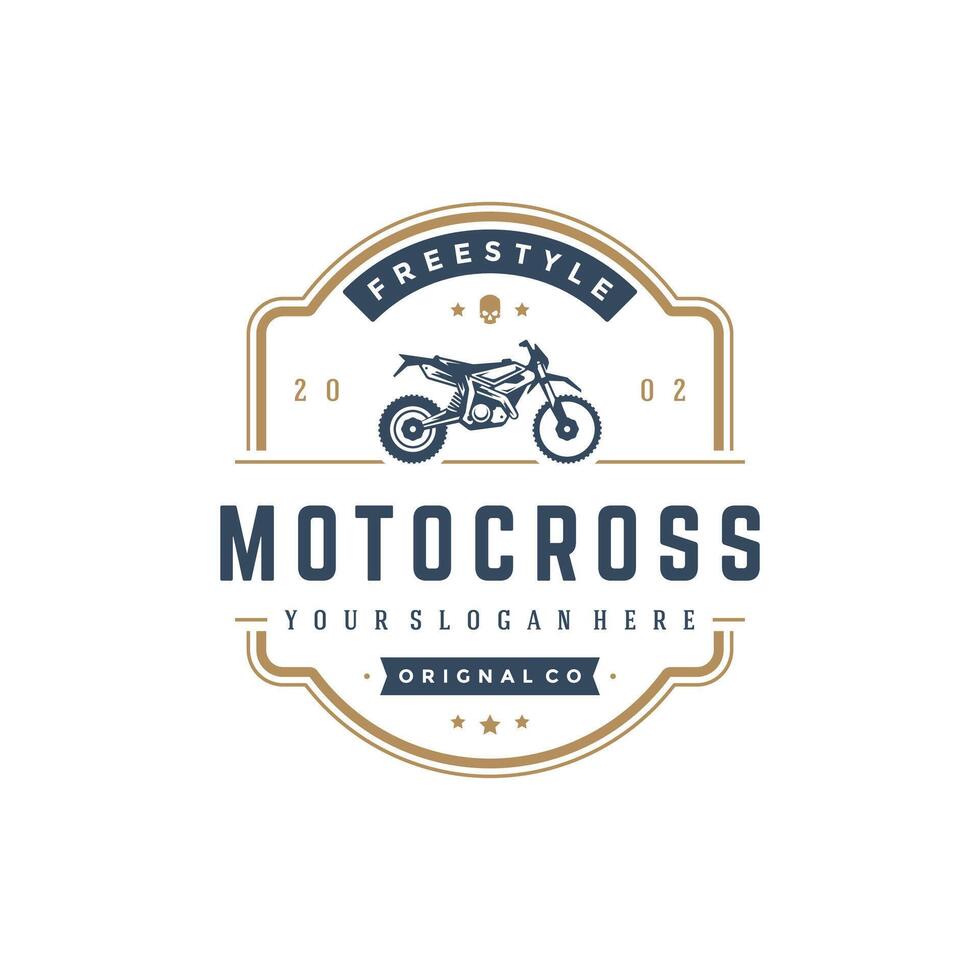 motocross logo modèle conception élément ancien style vecteur