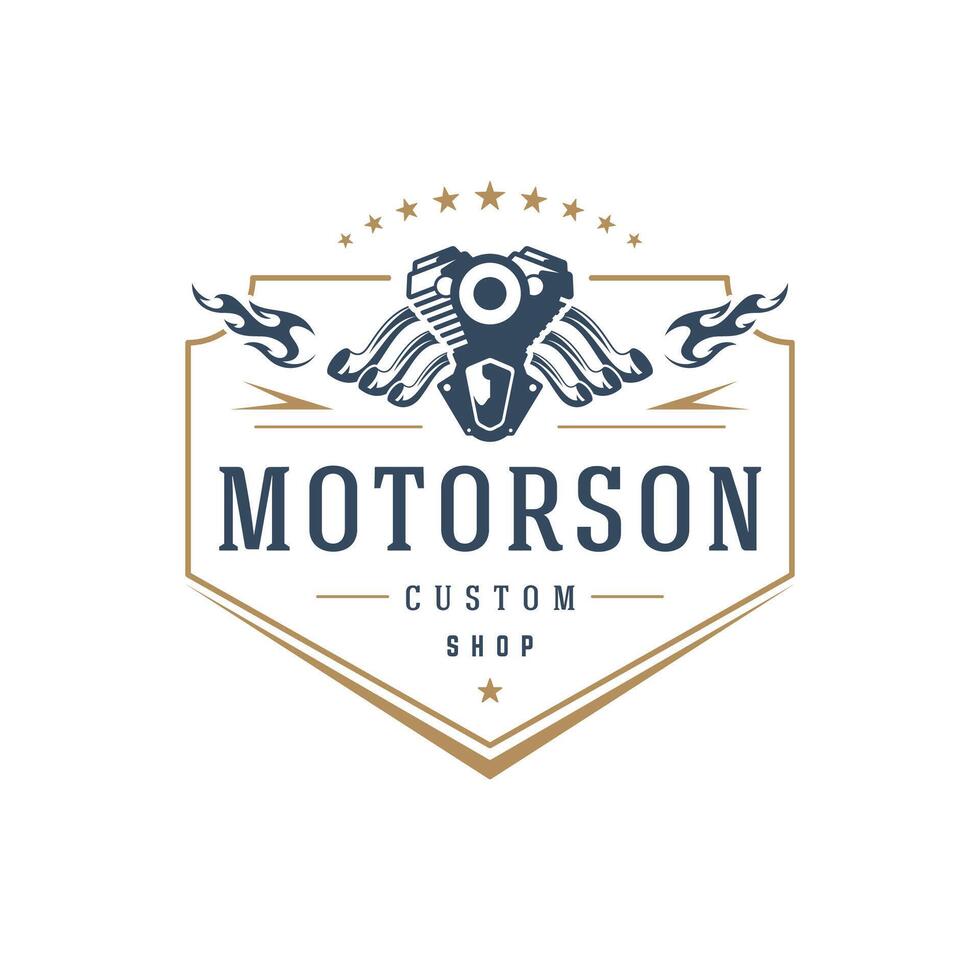 moto club logo modèle conception élément ancien style vecteur