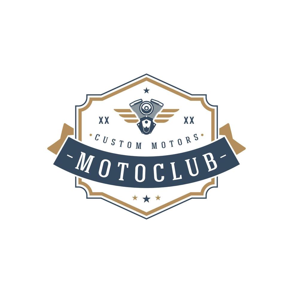 moto club logo modèle conception élément ancien style vecteur