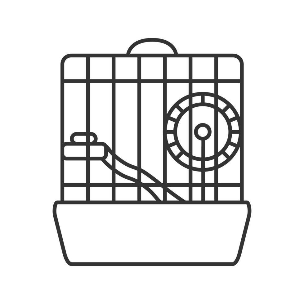 icône linéaire de cage de hamster. illustration de la ligne mince. roue de rongeur. symbole de contour. dessin de contour isolé de vecteur