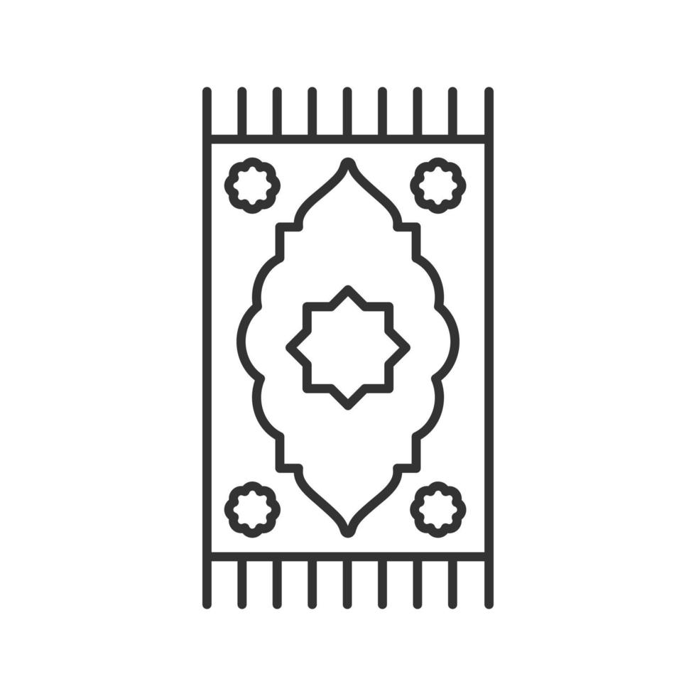 icône linéaire de tapis de prière. illustration de la ligne mince. culture islamique. tapis. symbole de contour. dessin de contour isolé de vecteur