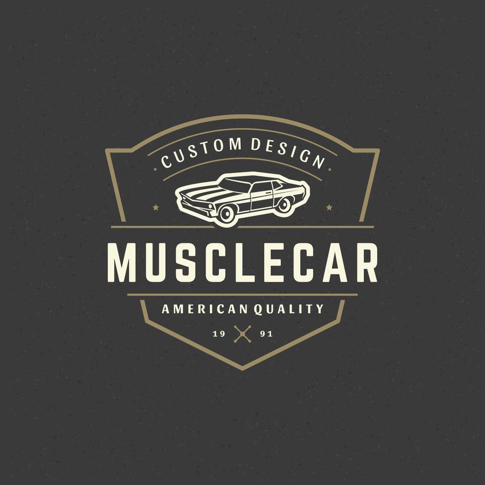 muscle voiture logo modèle conception élément ancien style vecteur