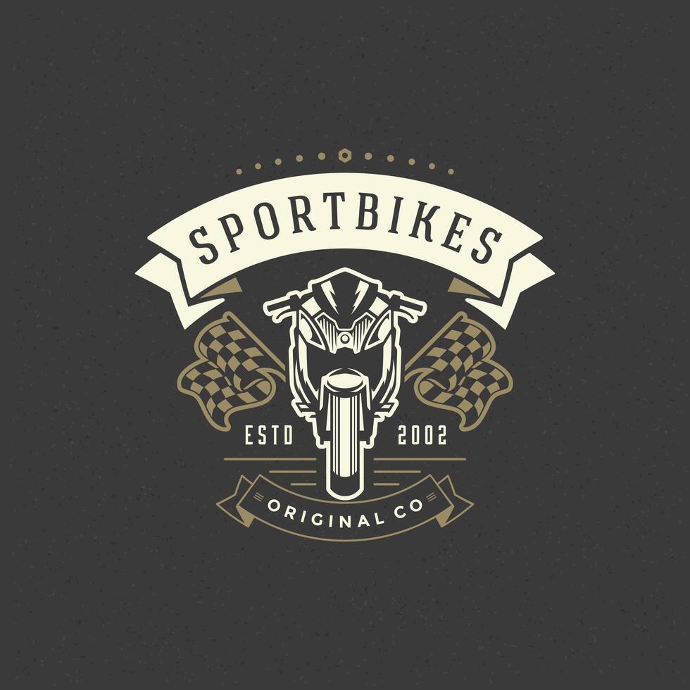 sport moto logo modèle conception élément ancien style vecteur