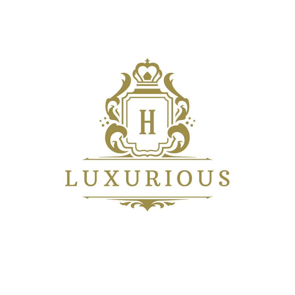 luxe logo crête modèle conception illustration. vecteur