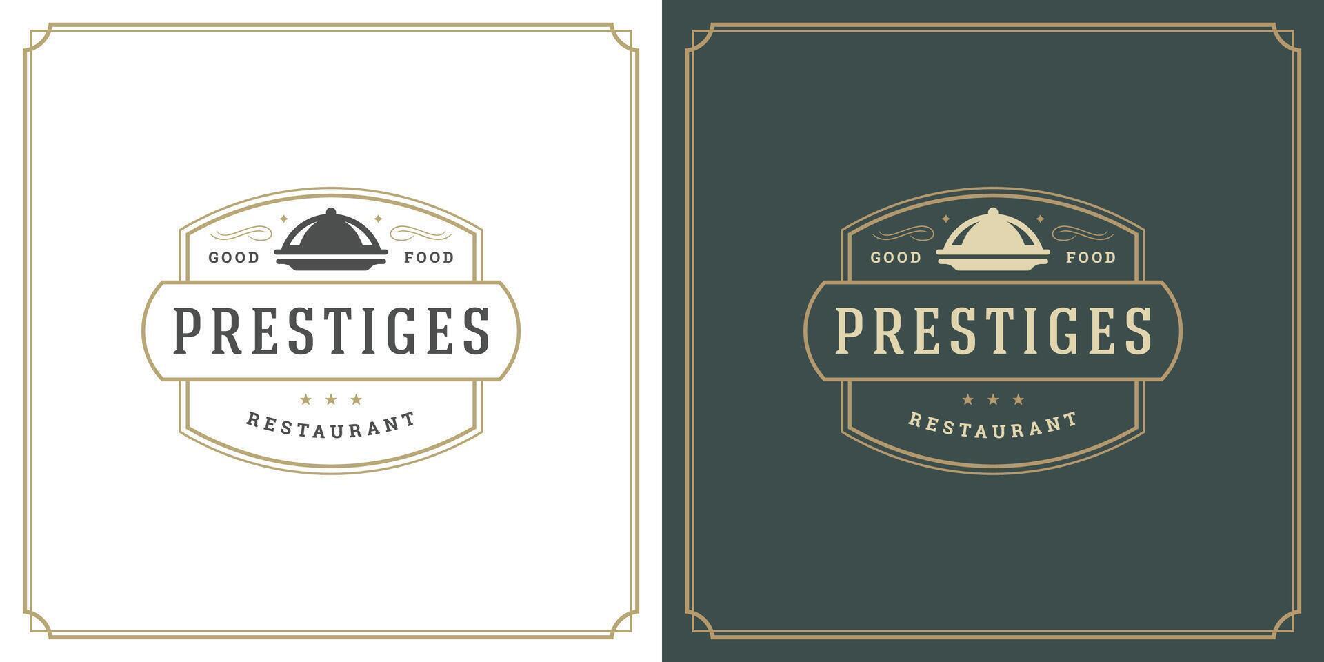 restaurant logo modèle illustration pour menu et café signe vecteur