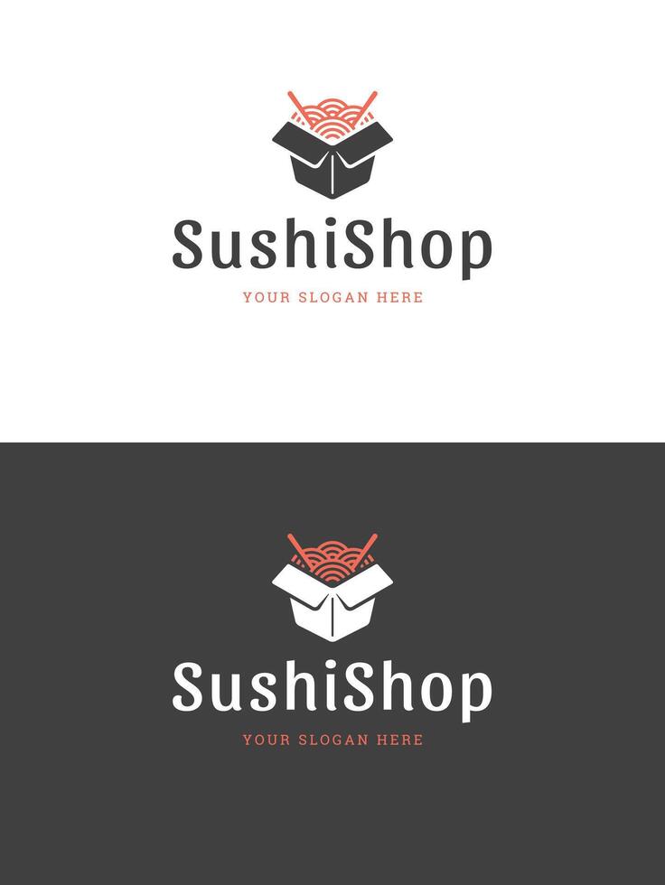 Sushi restaurant emblème logo modèle illustration. vecteur