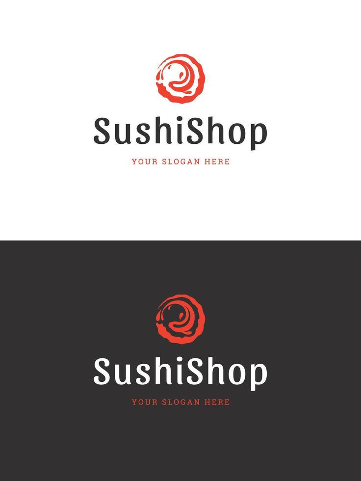 Sushi restaurant emblème logo modèle illustration. vecteur