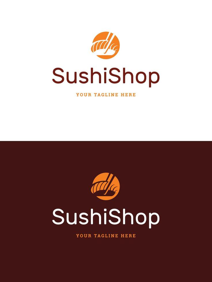 Sushi restaurant emblème logo modèle illustration. vecteur