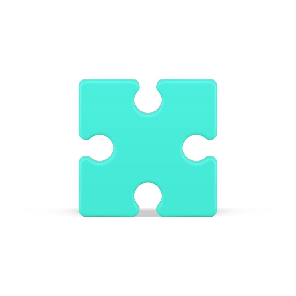 carré puzzle pièce 3d icône. vert élément diagramme avec Créatif Solution vecteur