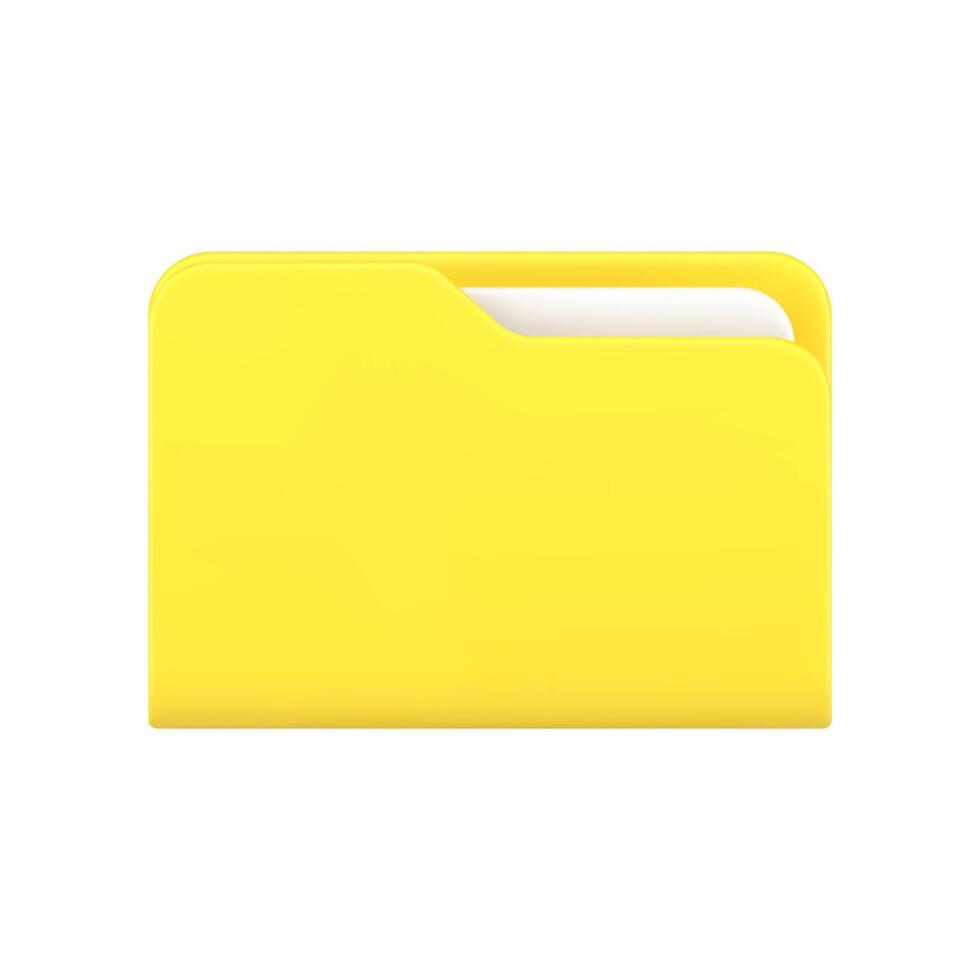 Jaune affaires dossier 3d icône. volumétrique Plastique fichier avec Documentation vecteur