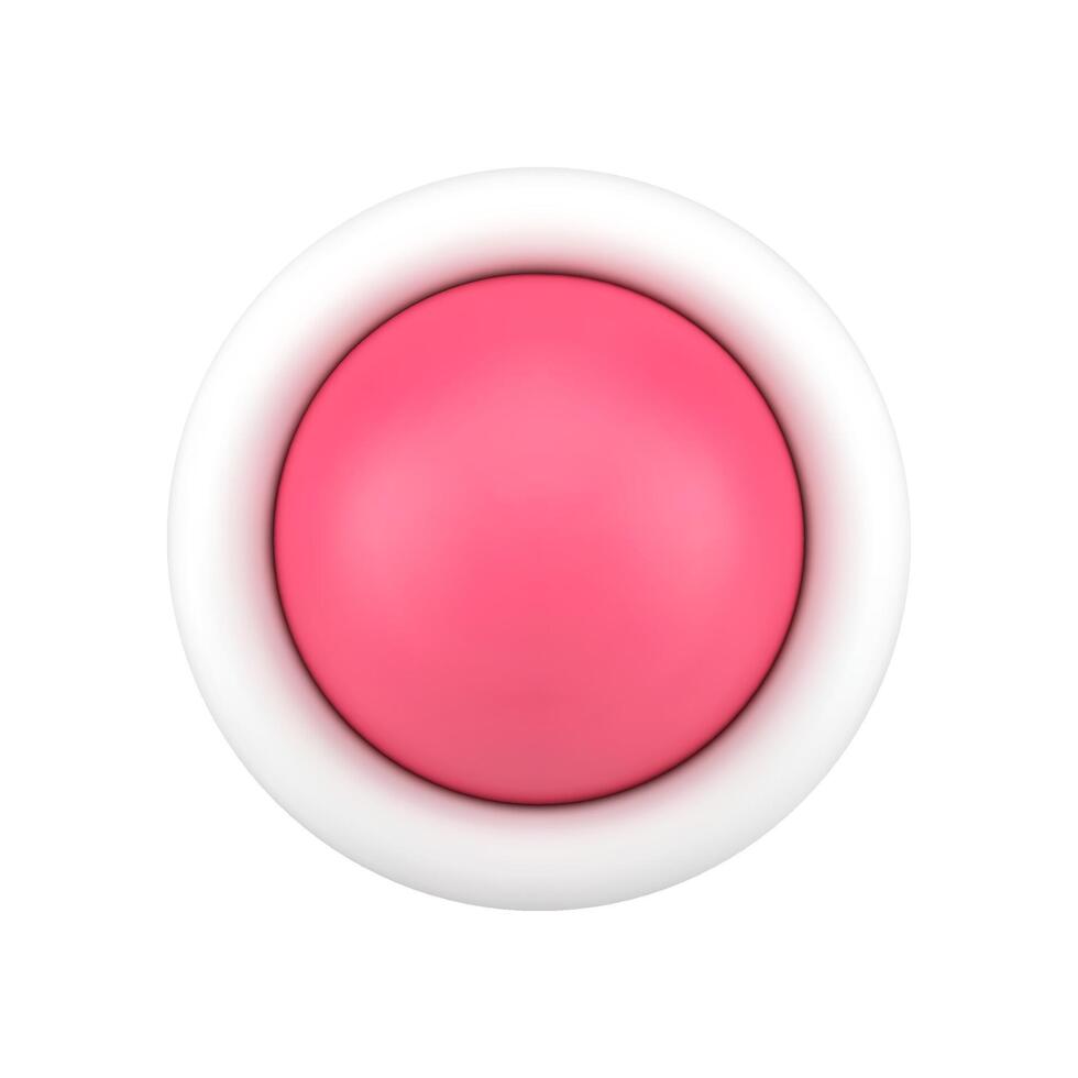 rouge bouton 3d icône. brillant rond commutateur pour réglages vecteur
