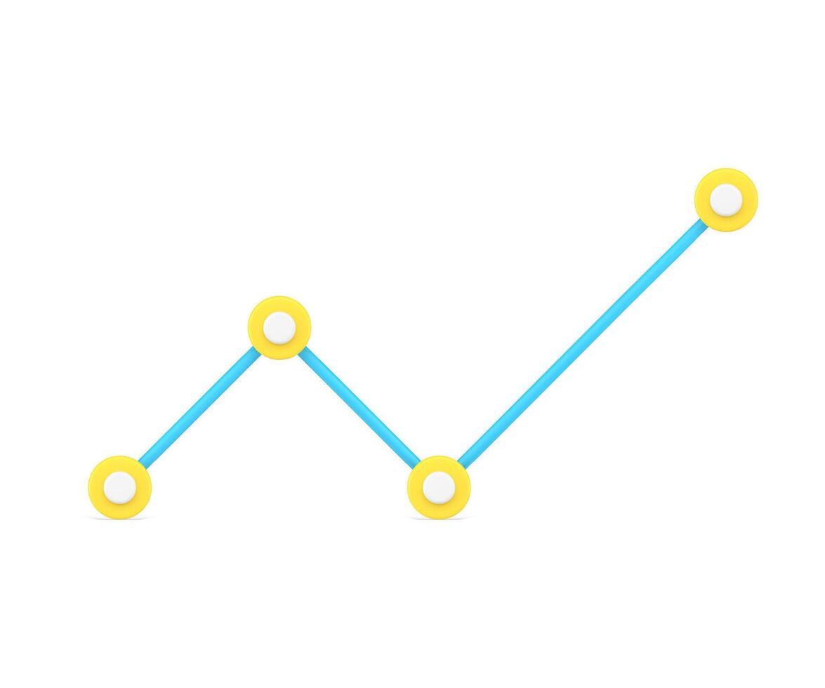 bleu ligne diagramme 3d icône isolé illustration vecteur